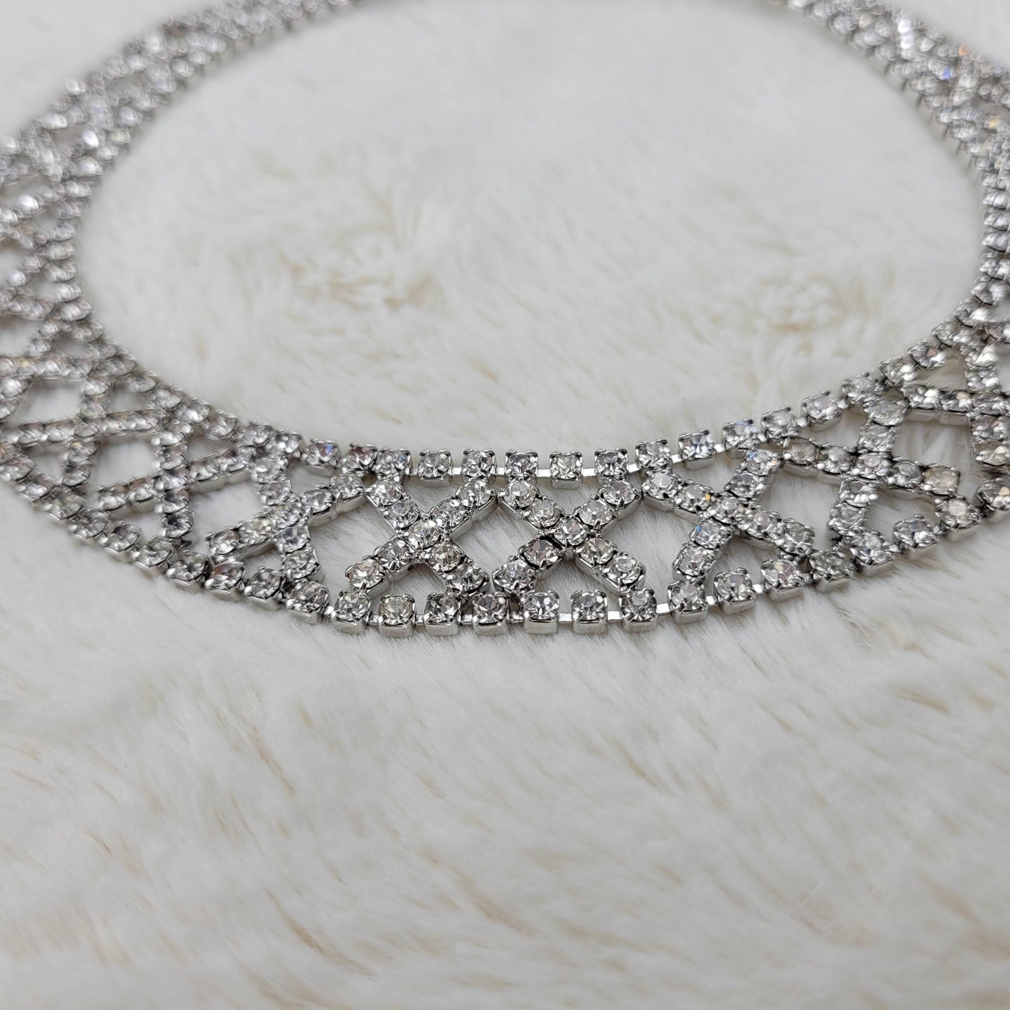 1950's Clear Rhinestone Collar Necklace