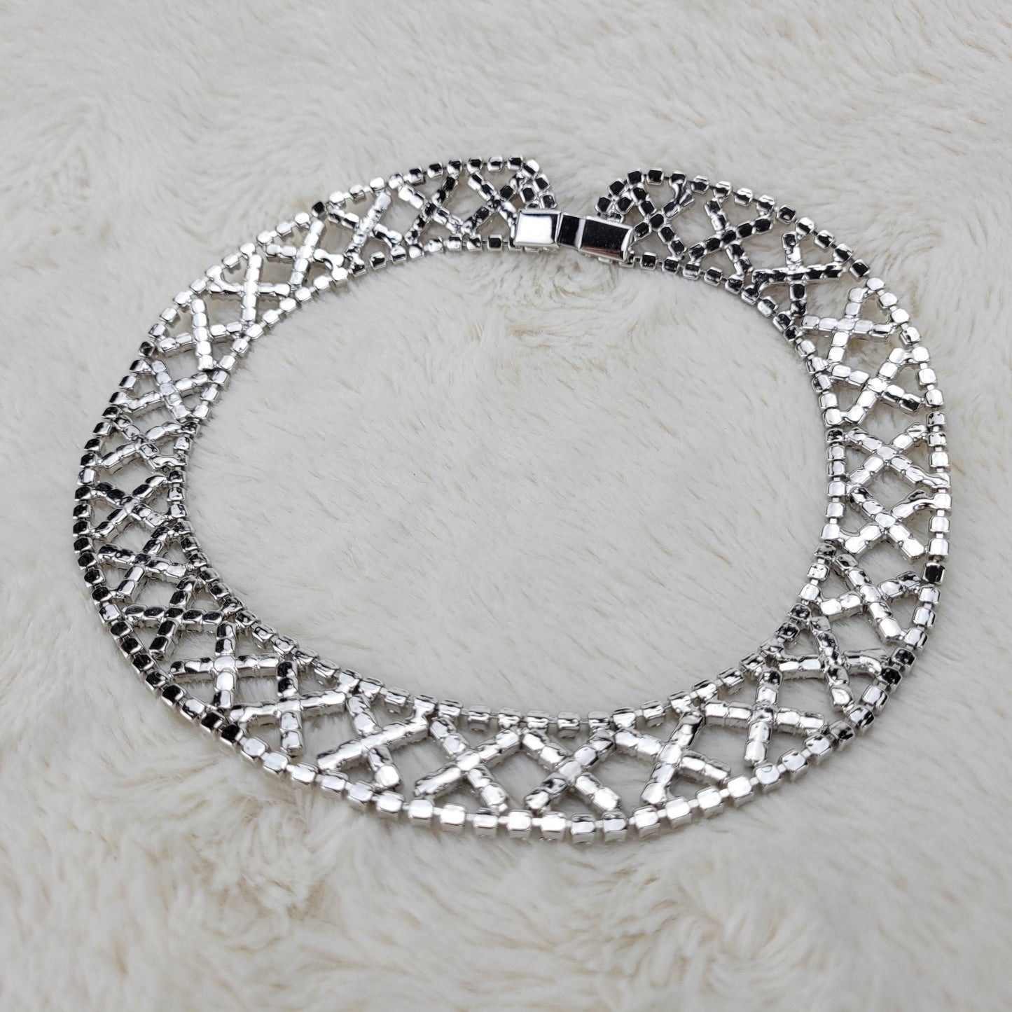 1950's Clear Rhinestone Collar Necklace