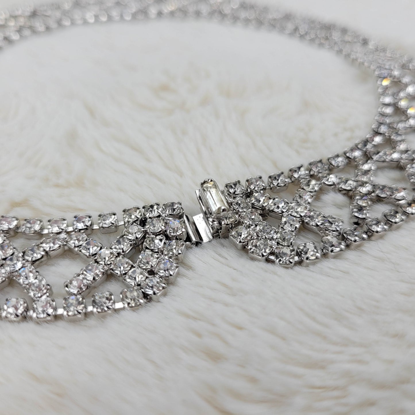 1950's Clear Rhinestone Collar Necklace