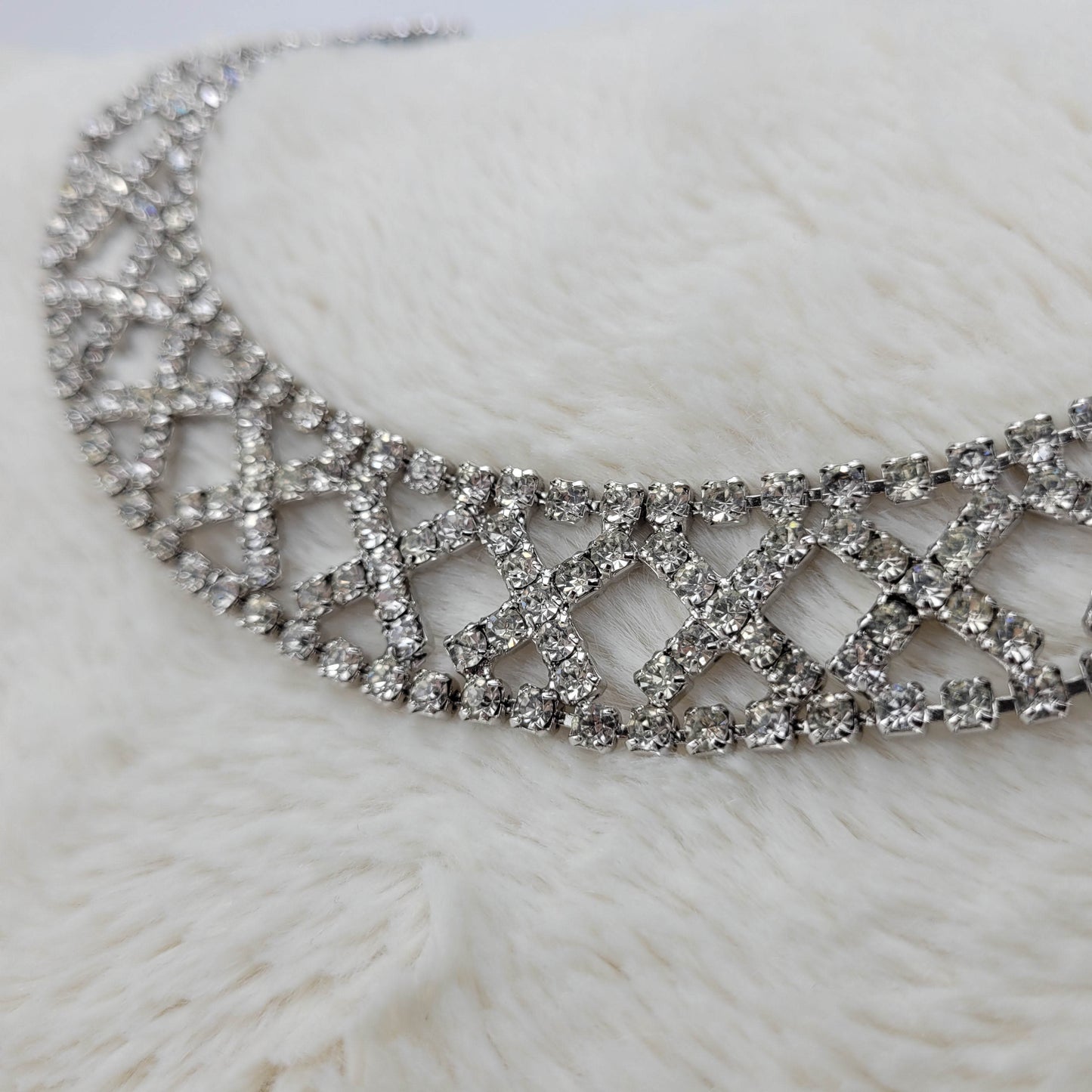 1950's Clear Rhinestone Collar Necklace