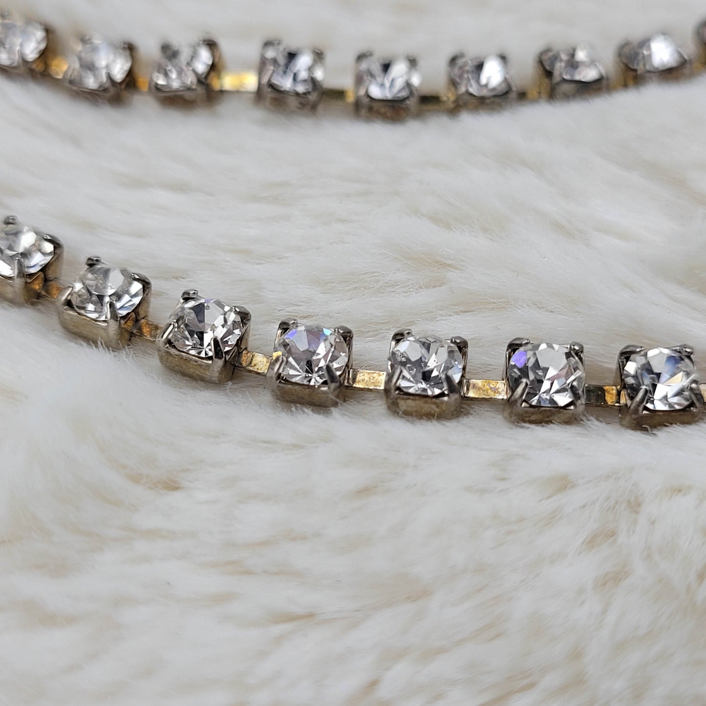 1950's Long Rope Clear Rhinestone Necklace