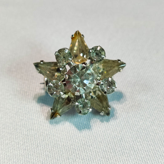 1940's Clear Rhinestone Star Pin