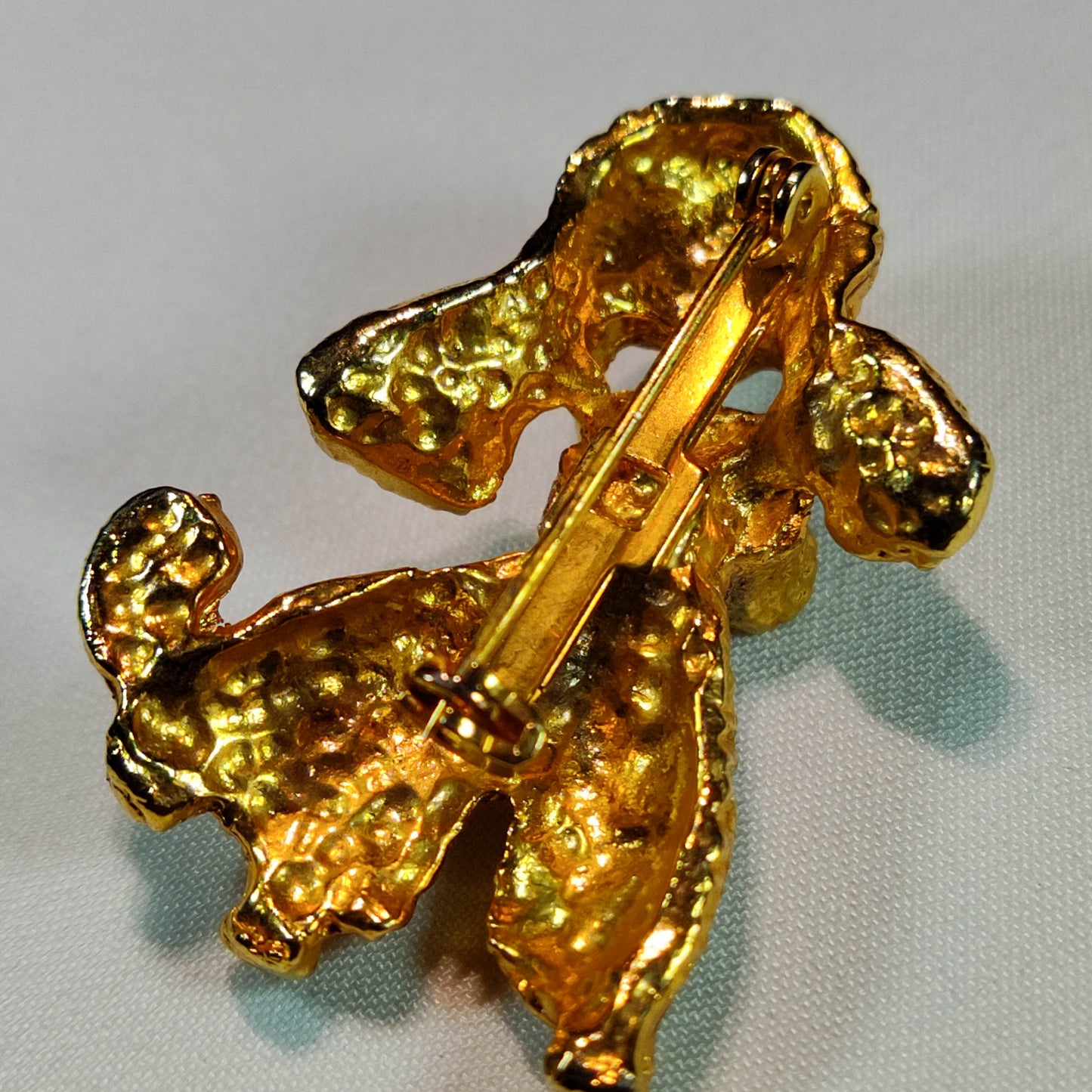 1950's Pearl and Red Rhinestone Poodle Pin