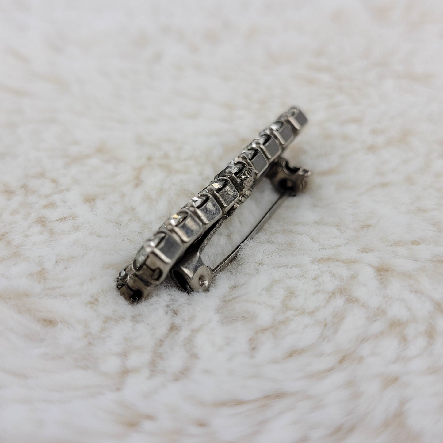 1940's Clear Rhinestone Bar Pin