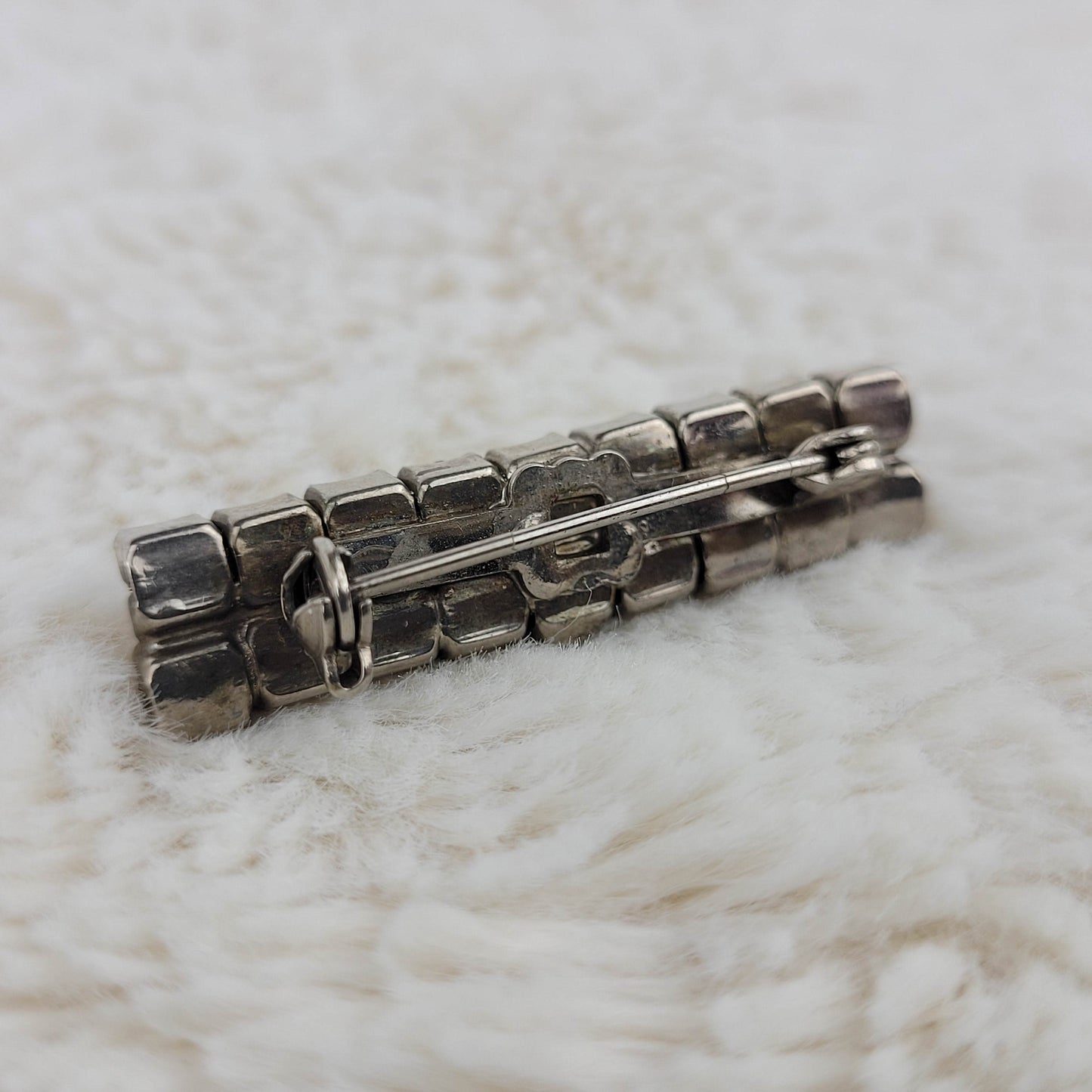 1940's Clear Rhinestone Bar Pin