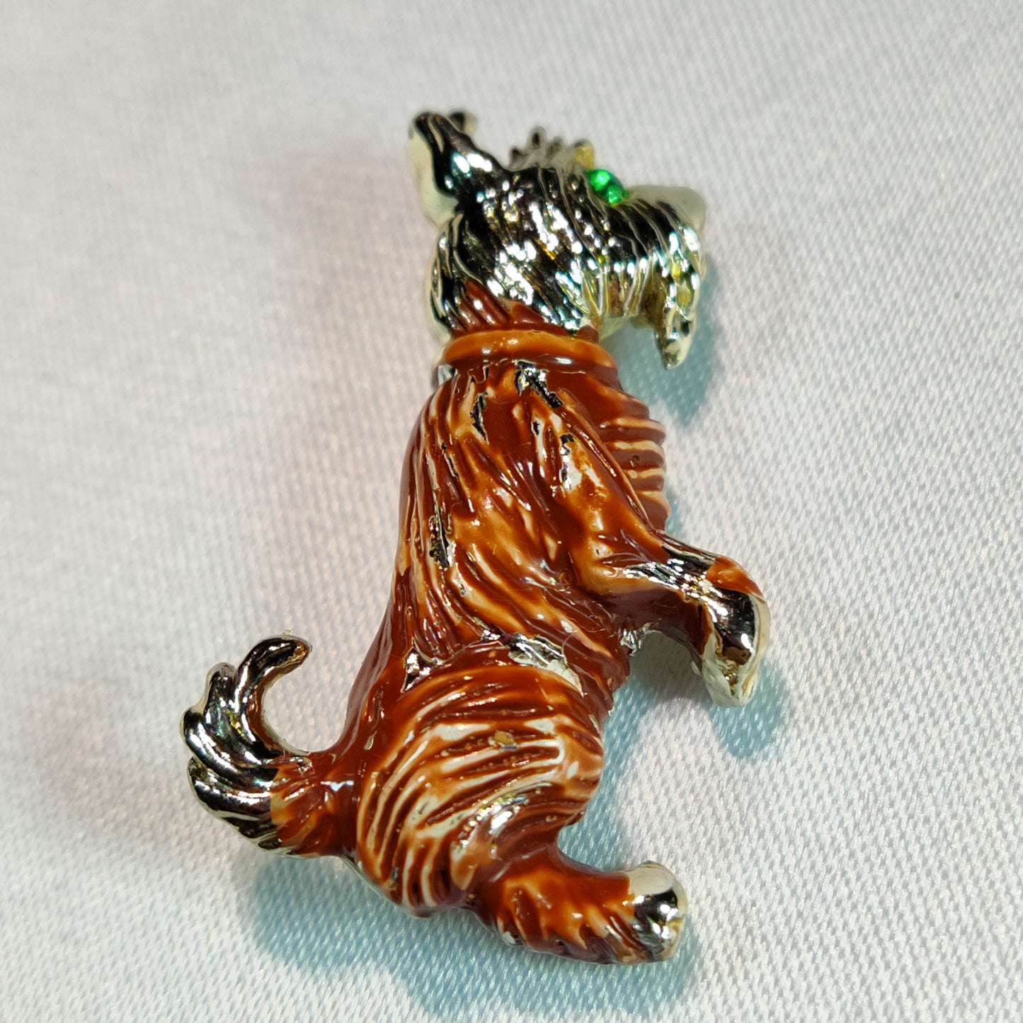 1950's Light Brown Enamel Terrier Pin