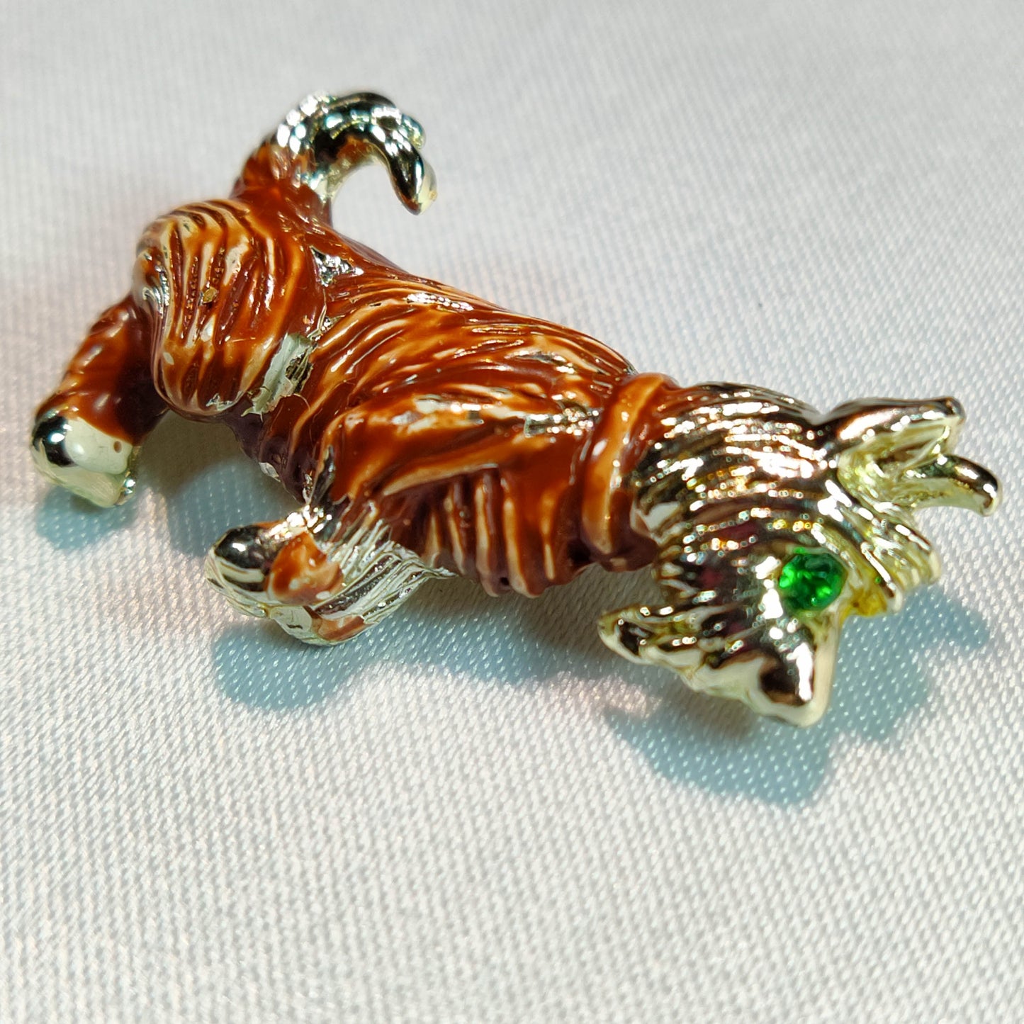 1950's Light Brown Enamel Terrier Pin