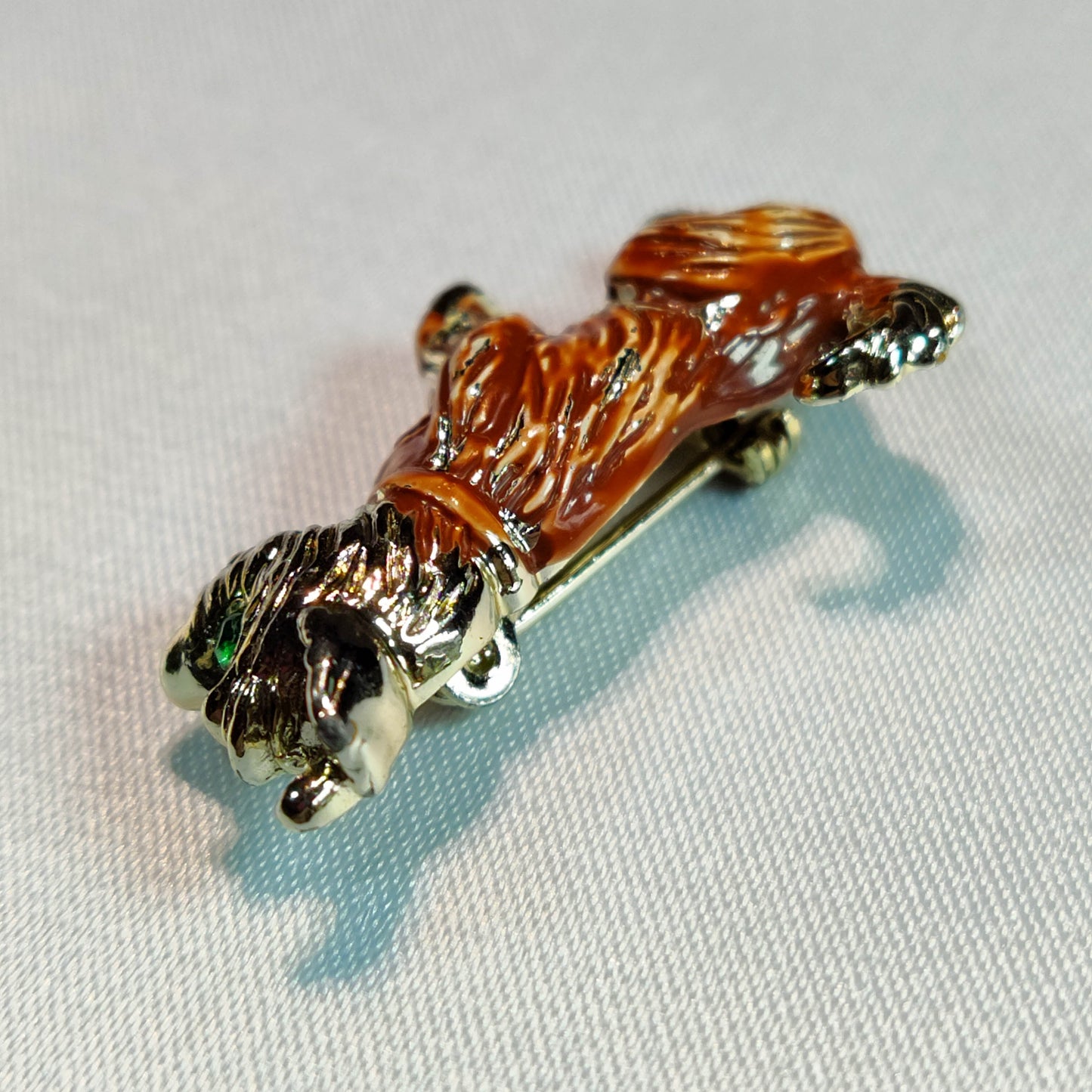 1950's Light Brown Enamel Terrier Pin