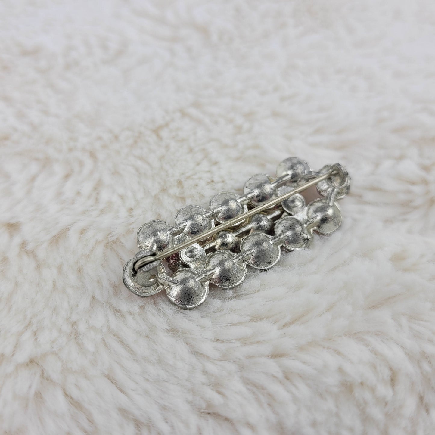 1930's Pink Rhinestone and Pot Metal Bar Pin