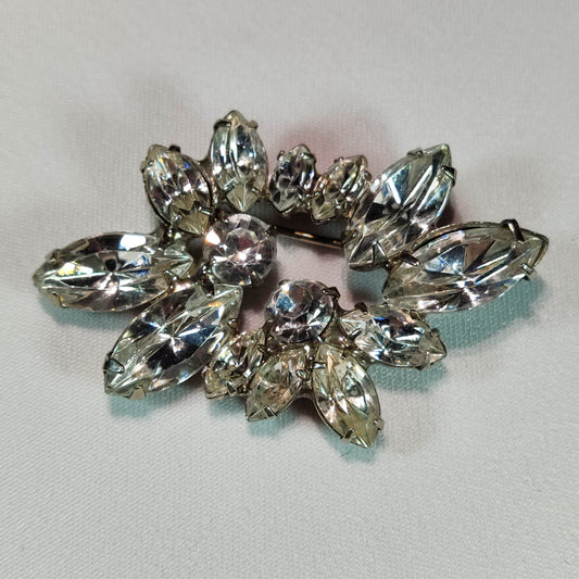 1950's Clear Rhinestone Cluster Pin