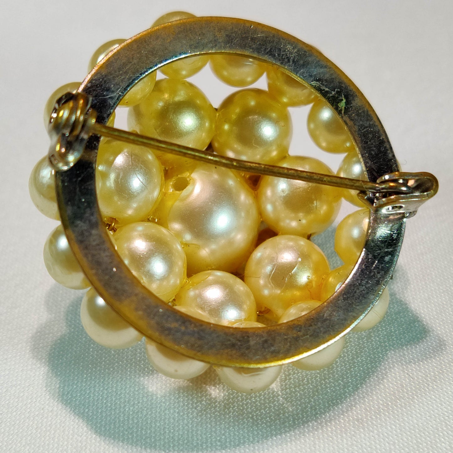 1950's Pearl and Rhinestone Circular Pin