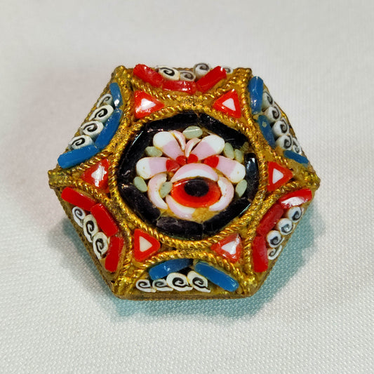 1920's Italian Micro Mosaic Pin