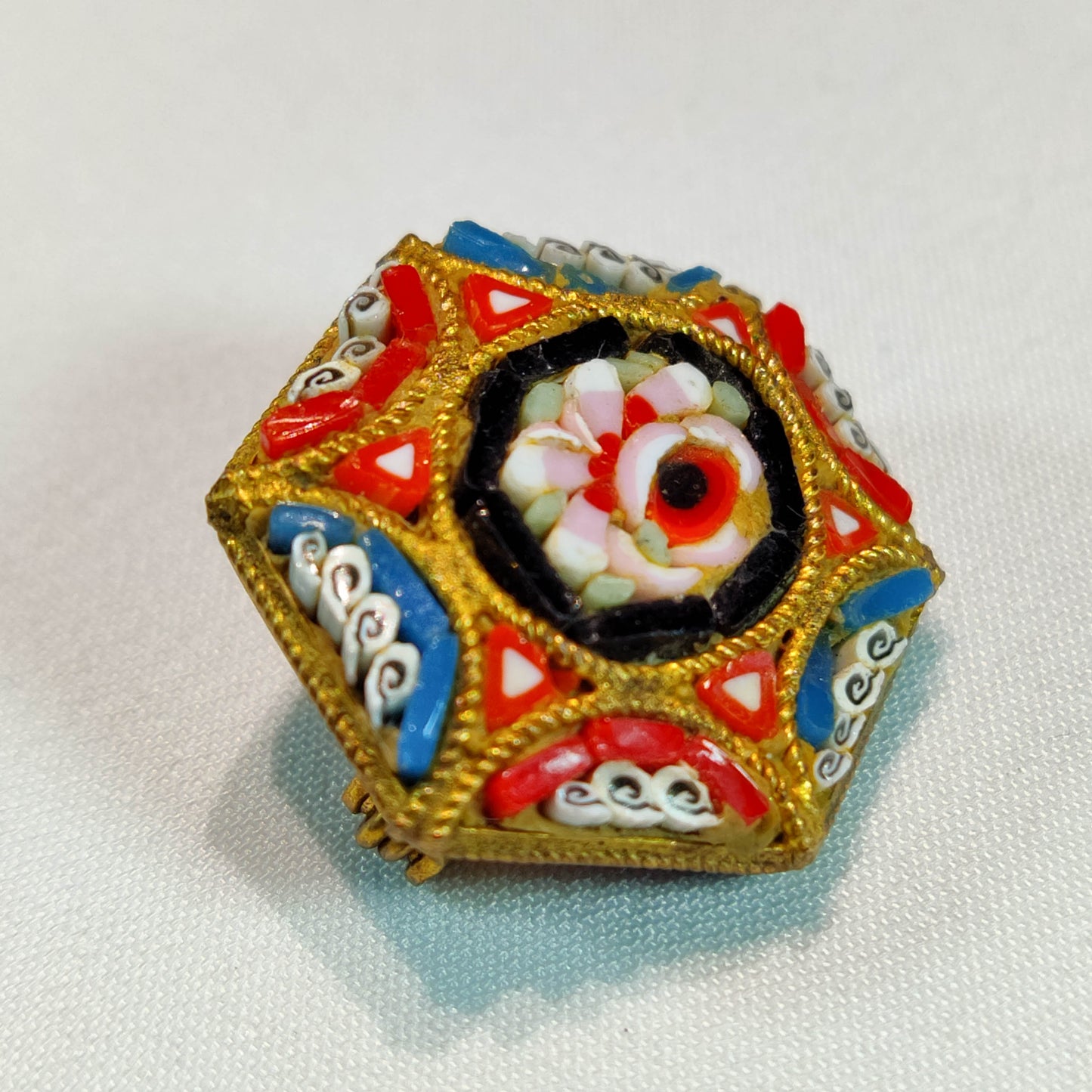 1920's Italian Micro Mosaic Pin