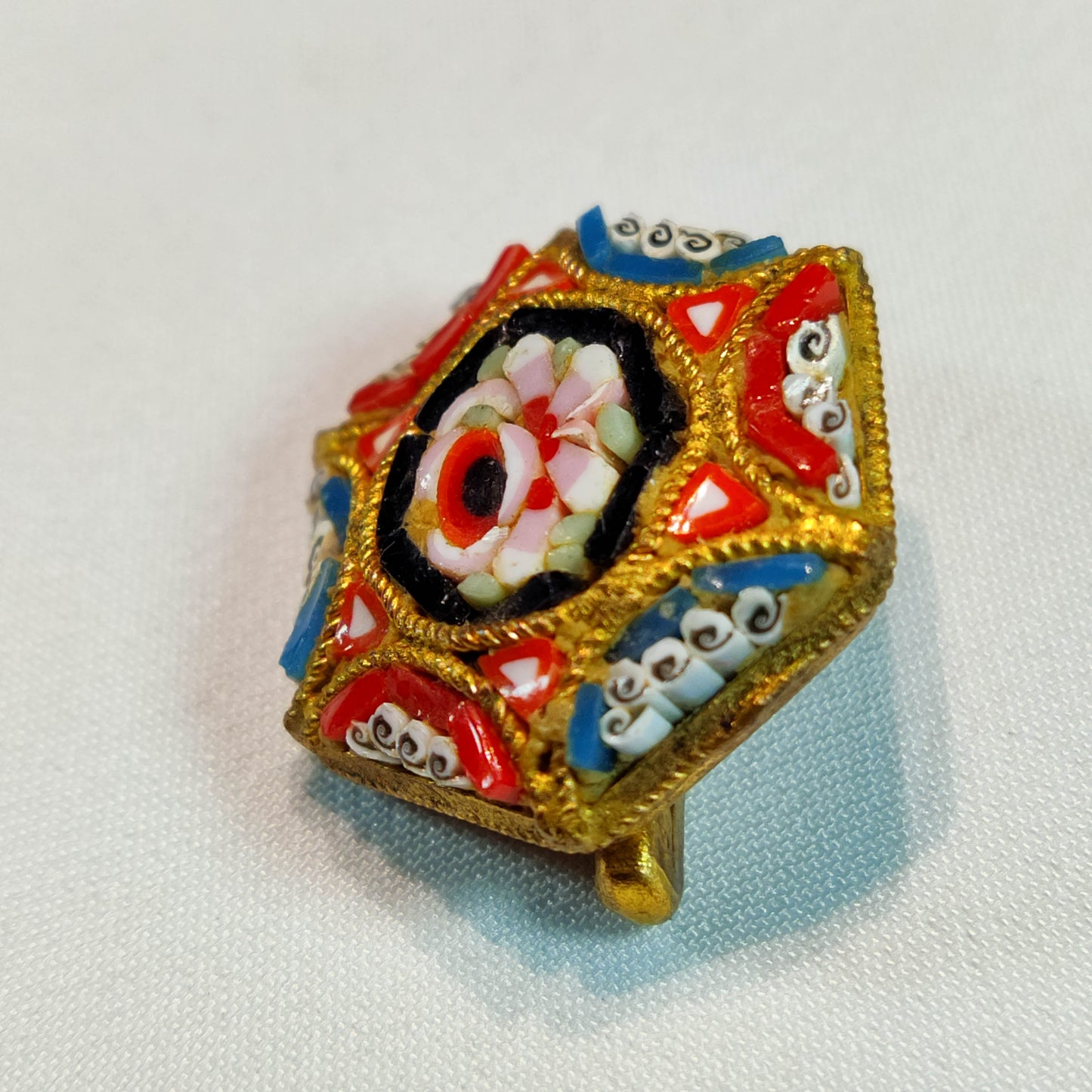 1920's Italian Micro Mosaic Pin